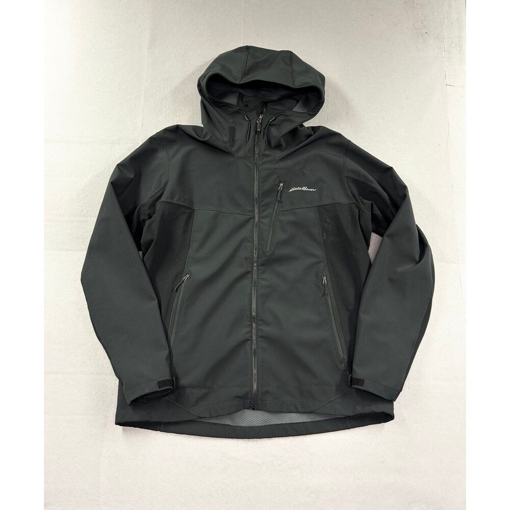 Eddie Bauer Men's First Ascent Black Hooded Windbreaker Jacket